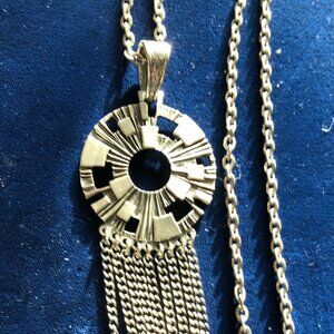 Sarah Coventry Spanish Moss Necklace, 1972 Vintage Pewter Silver Pop Art